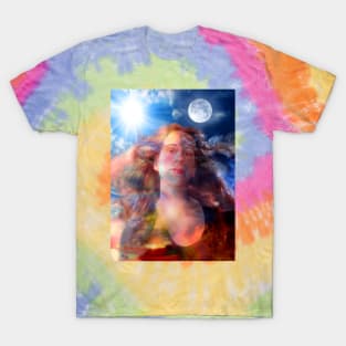 Day and Night Portrait T-Shirt